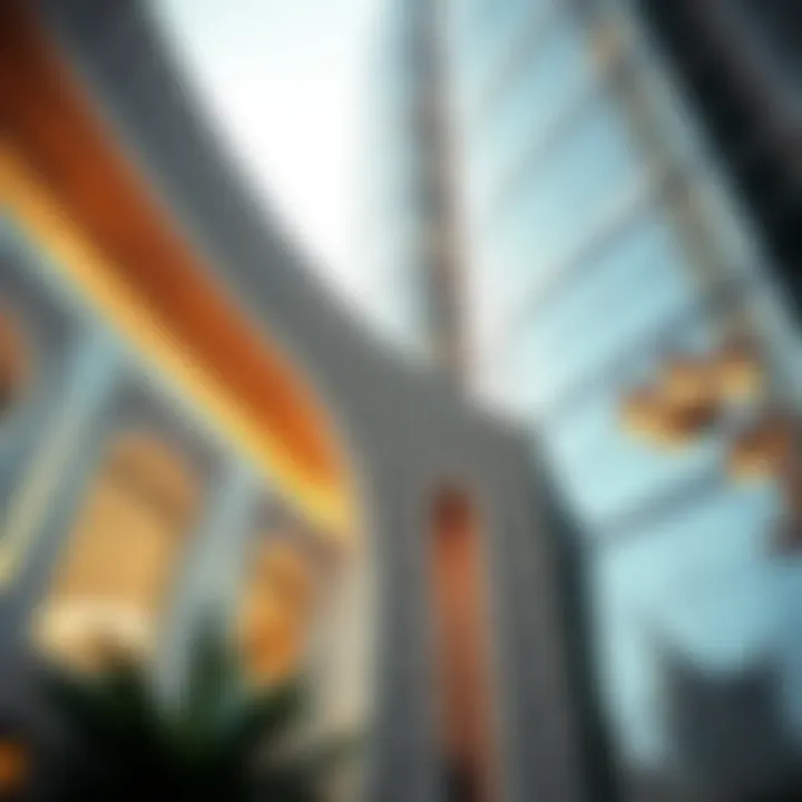 Architectural details of Sheikh Al Mur Tower showcasing modern design