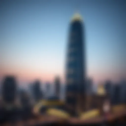 Stunning view of Sheikh Al Mur Tower against the Dubai skyline