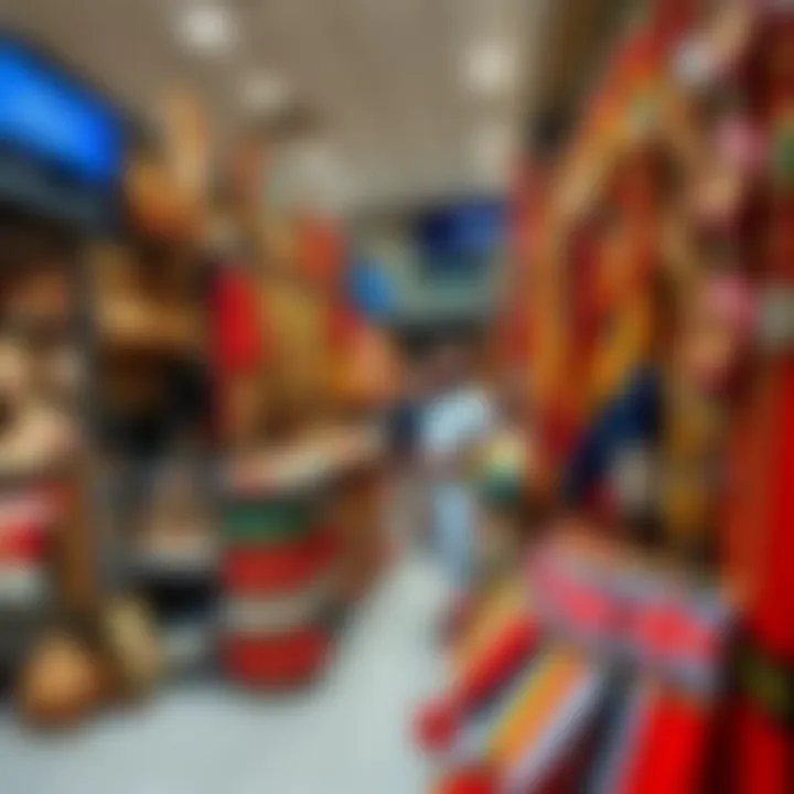 Vibrant display of local souvenirs and artisan crafts
