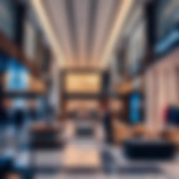 Stylish retail space showcasing luxury brands