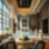 Luxurious hotel lobby in Tecom, Dubai