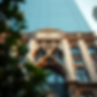 Close-up of the facade of Al Yousuf Building highlighting its intricate design