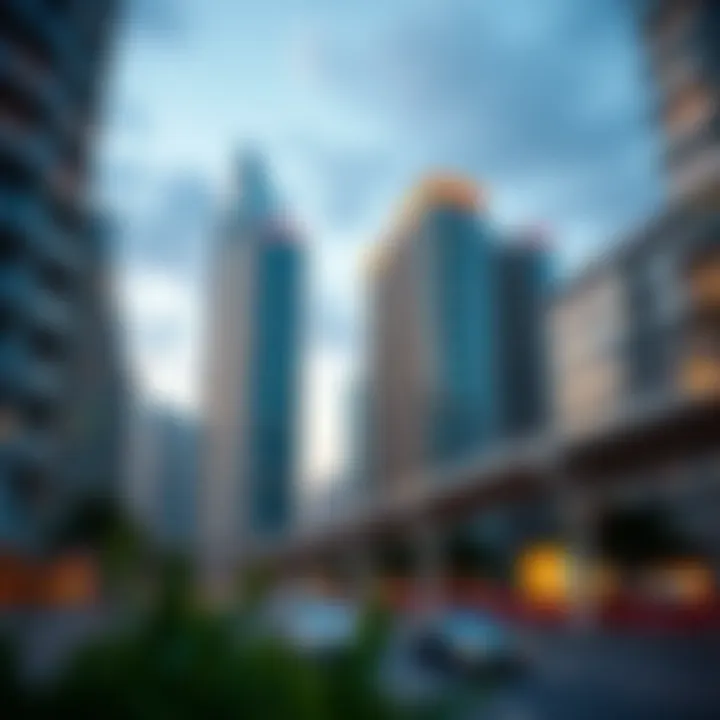 Dynamic urban development in a sport city showcasing infrastructure