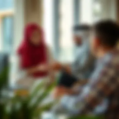 Real Estate Consultation in Dubai Real estate agent engaging with clients in Dubai