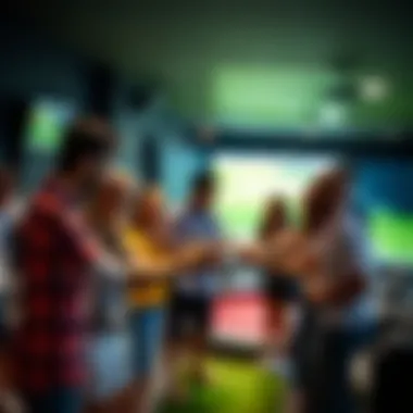 Group of friends celebrating at Topgolf Dubai