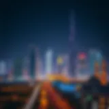 Dubai skyline during Ramadan evenings showcasing vibrant lights and decorations