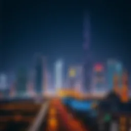 Dubai skyline during Ramadan evenings showcasing vibrant lights and decorations