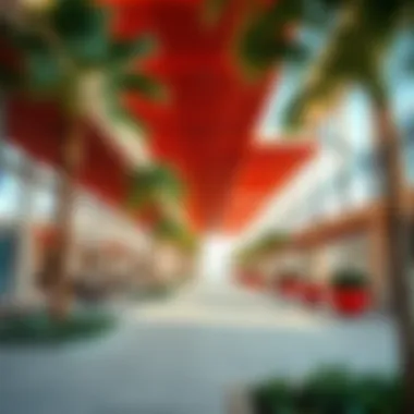 Vibrant community spaces surrounding Ubora Towers in Dubai