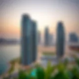 Panoramic view of Ubora Towers showcasing its stunning architecture in Business Bay