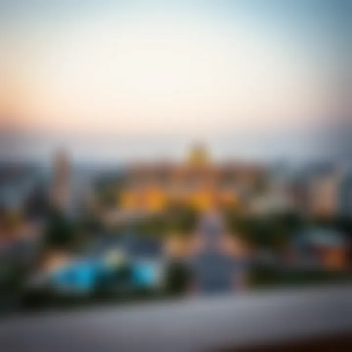 Panoramic view of Al Majaz highlighting its strategic location within Dubai