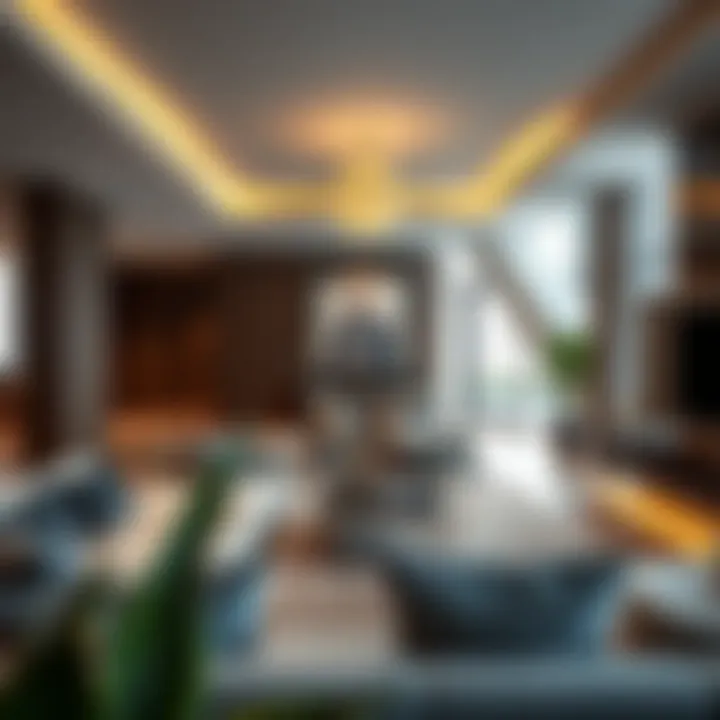 Luxurious apartment interior with modern amenities