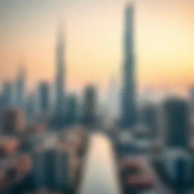 A panoramic view of Dubai's skyline showcasing various apartment buildings