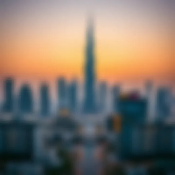 Dubai skyline with real estate market indicators