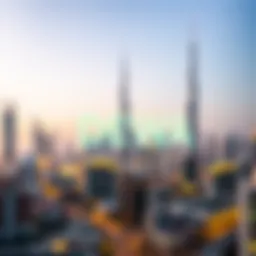 Illustration of Dubai skyline with DEWA logo