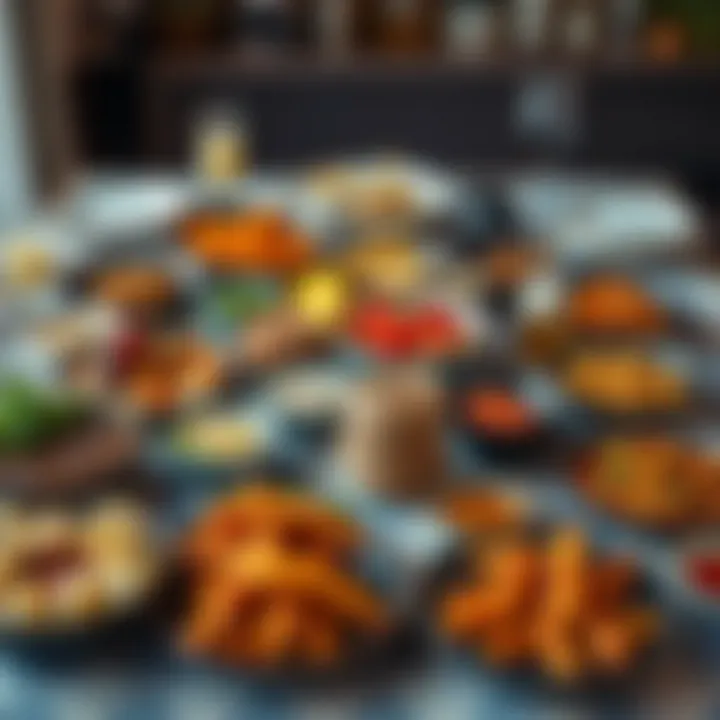 A diverse spread of iftar meals from various cultures