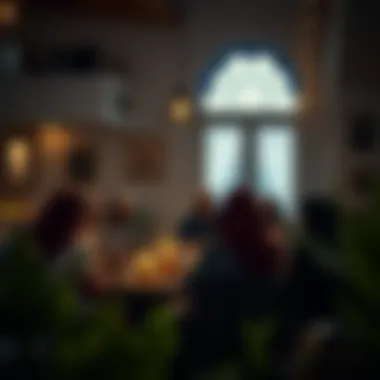 A group gathered around the table for iftar