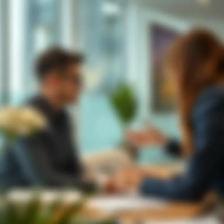 Real Estate Consultation in Dubai A professional discussing property options with clients