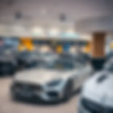 Dubai car dealership showcasing various brands