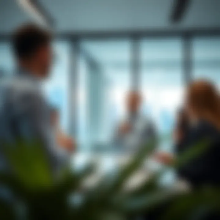 Real estate professionals engaged in a discussion