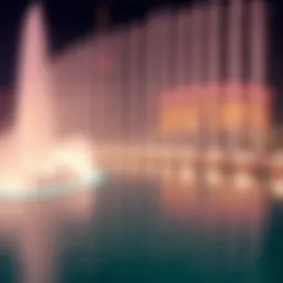 Spectacular view of the Dubai Fountain at night
