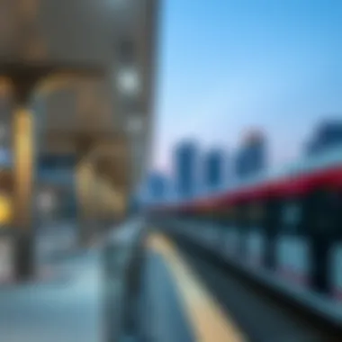 Evening view of a Dubai Metro station
