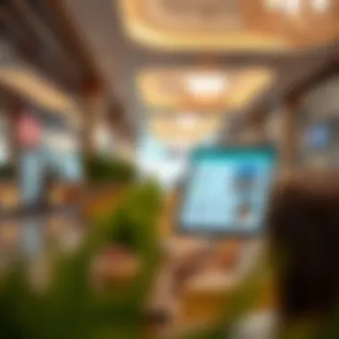 An illustration of a person checking visa status online