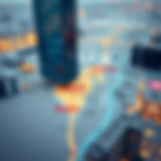 Map of Dubai highlighting postal areas