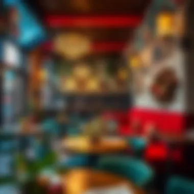 The vibrant atmosphere of مطعم حياة دبا filled with colorful decor and inviting ambiance