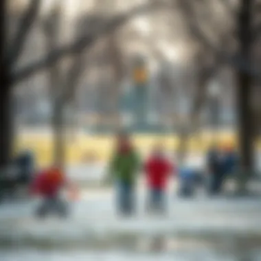 Outdoor Family Activities in Winter Families enjoying outdoor activities in a park during Dubai's winter season.