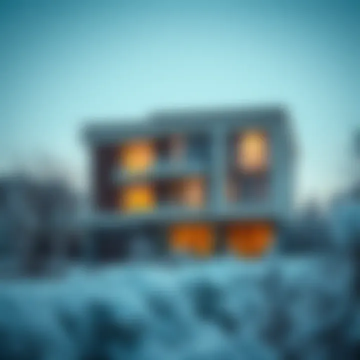 Luxury Real Estate in Winter A real estate development showcasing luxury properties in Dubai during the winter season.