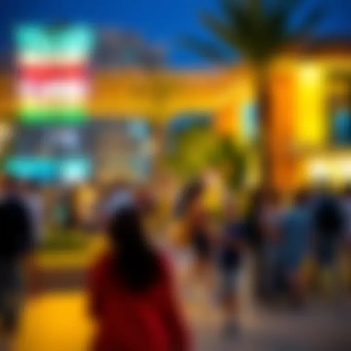 Evening scene at Yas Gateway Park North filled with social gatherings and activities.